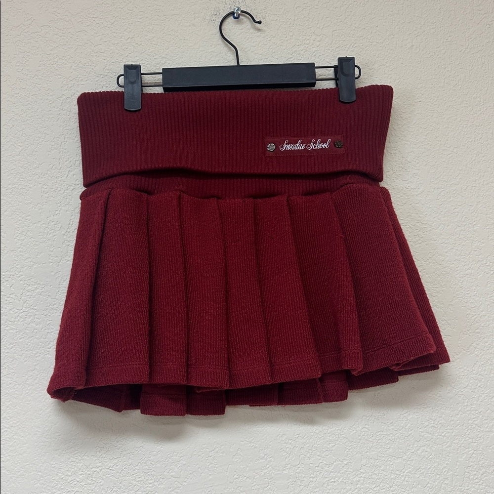 Sundae School Burgundy Pleated Skort